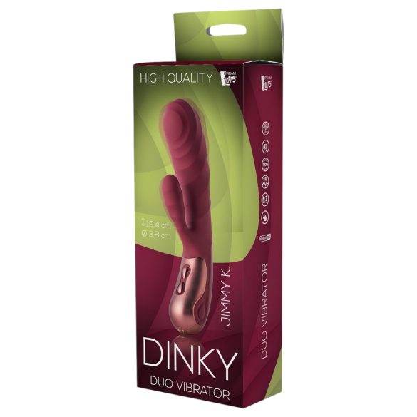 Dinky Jimmy K. Duo - uppladdningsbar klitorisstimulator (röd)