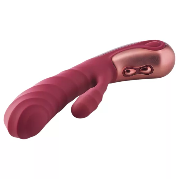 Dinky Jimmy K. Duo - uppladdningsbar rabbit-vibrator med klitorisstimulans - röd