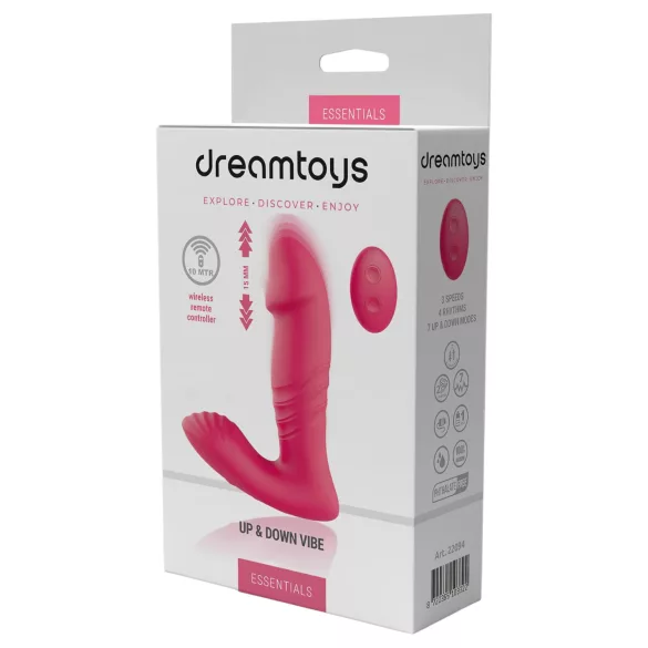 Dreamtoys - fjärrstyrd bärbar vibrator med stötfunktion - rosa