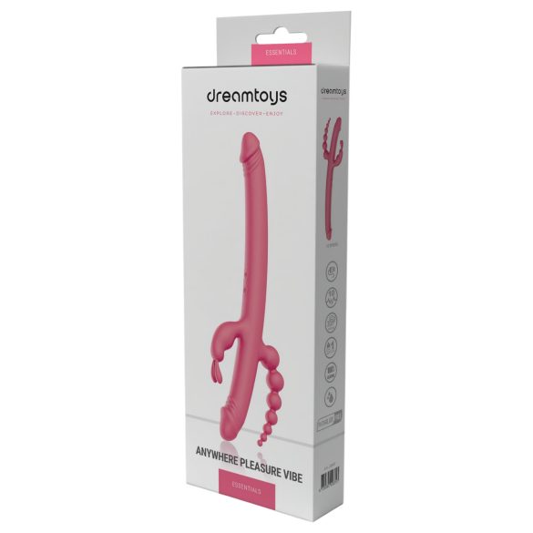 Dreamtoys - vibrator med fjärrkontroll - 4 armar - uppladdningsbar - rosa