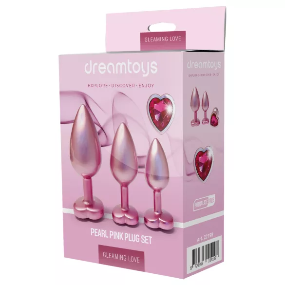 Dreamtoys Gleaming Love - hjärtformad analpluggset (rosa)