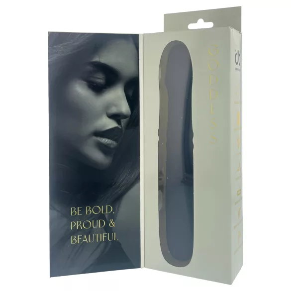 Goddess - roterande vibrator med skjutande pärlor (mörkblå)