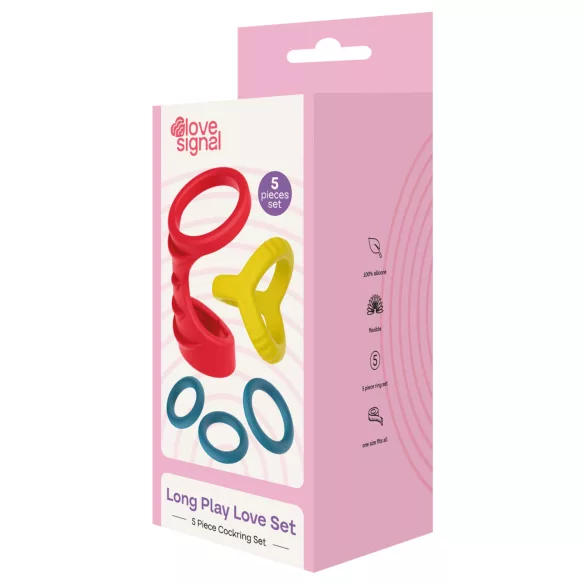 Dreamtoys Love Signal - penisringsset (flerfärgat)