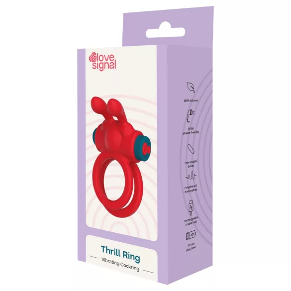 Dreamtoys Love Signal - vibrerande penisring (röd)