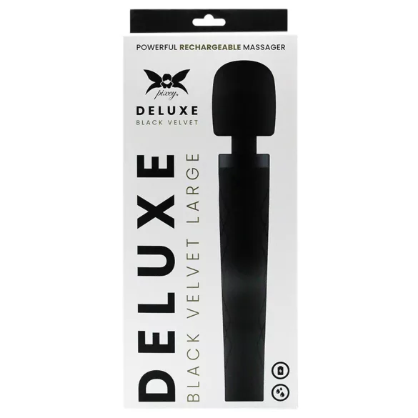 Pixey Deluxe Black Velvet - stavvibrator L (svart)