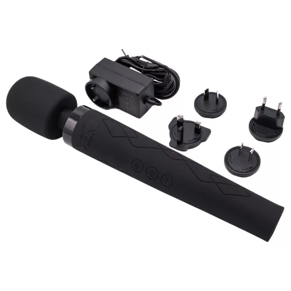 Pixey Deluxe Black Velvet - stavvibrator L (svart)