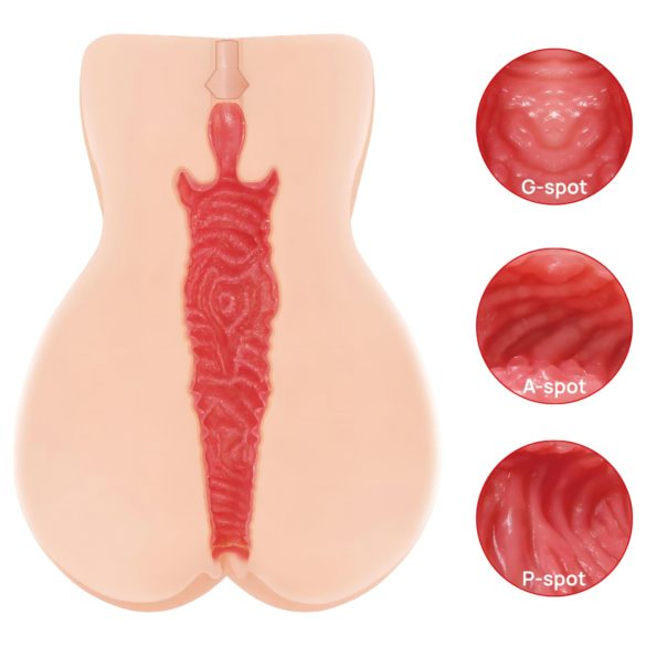 Kokos Onahole 004 - dubbel lager masturbator - naturfärgad