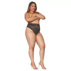 Dreamgirls - trosor med hög midja - spets - svart - 2XL