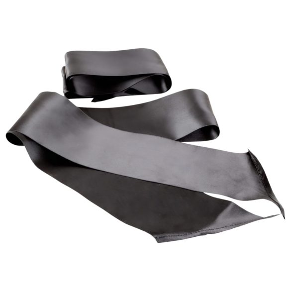 S&M - silkeslena bondage halsduksset - svart 2 delar