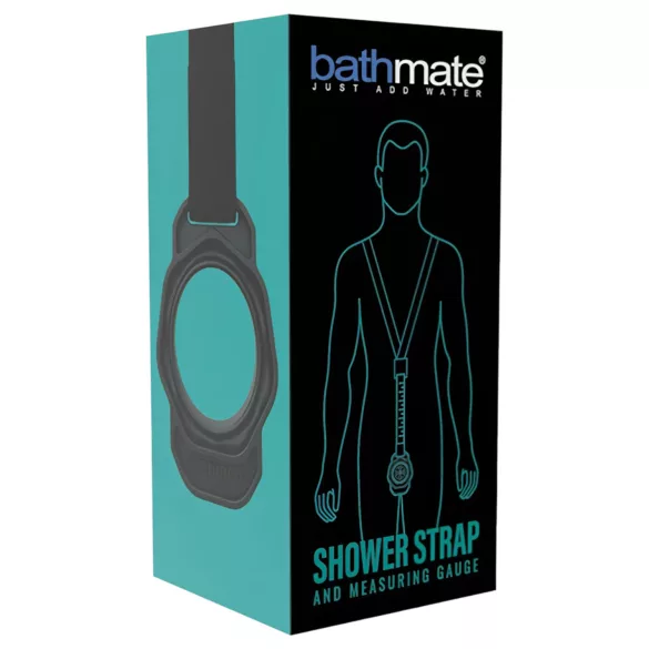 Bathmate Shower Strap - pumphållare med mätremsa (svart)