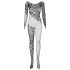 Obsessive F210 - Rosentransparent långärmad overall - svart (S-L)