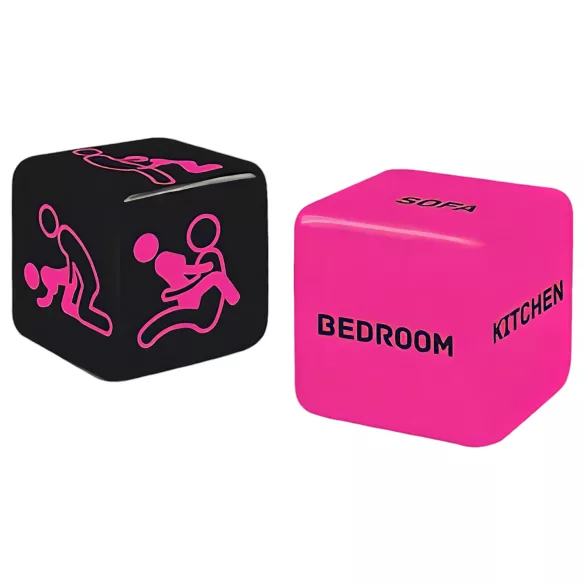 Sex-tärningar med dörrhängare set (svart-rosa)