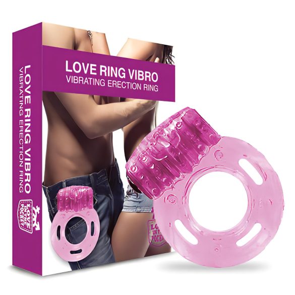 Kärlek i Fickan - engångs vibrator penisring (rosa)