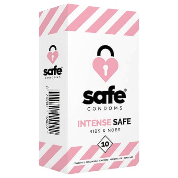 SAFE Intense Safe - ribbad och knottrig kondom (10 st)