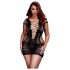 BACI Plus Size snörad miniklänning, kort ärm - svart (XL-XXL)