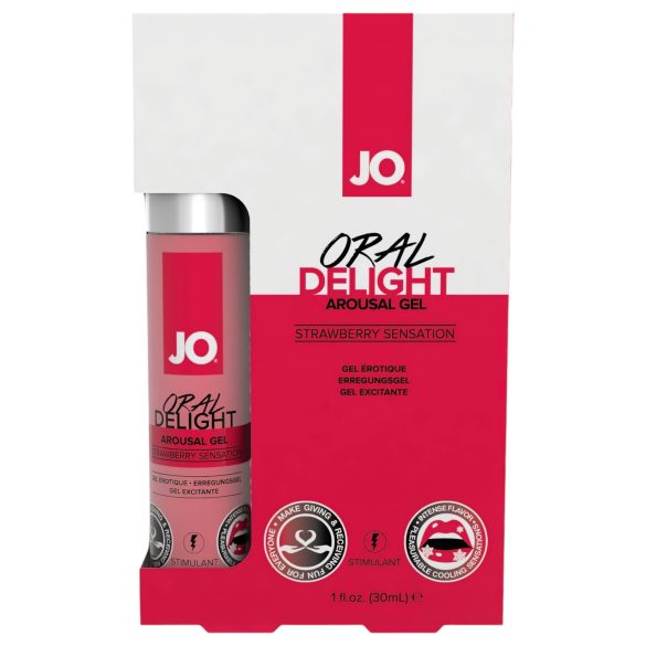 System JO Oral Delight - kylande, ätbart glidmedel - jordgubb (30 ml)