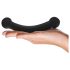 / GLAS - glas dubbel dildo (svart)