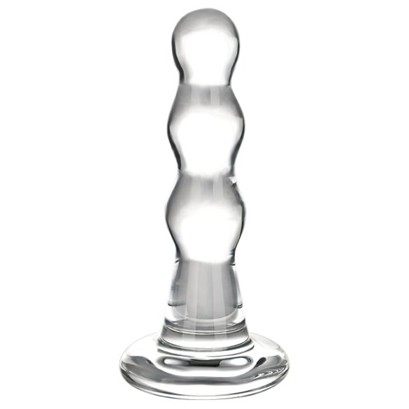 GLAS - vågig glasanalplugg (transparent)