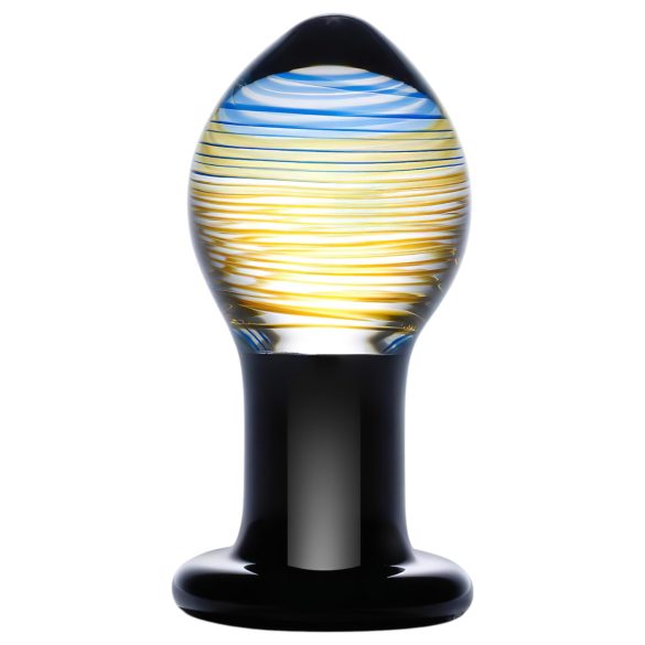 GLAS Galileo - glas analplugg (svart-guld)