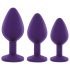 Rianne - 3-delad silikon analplugg set (lila)
