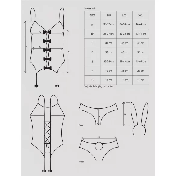 Obsessive - kaninoutfit för kvinnor - rosa - L/XL