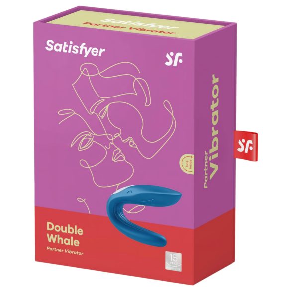 Satisfyer Double Whale - parvibrator med 2 motorer - blå