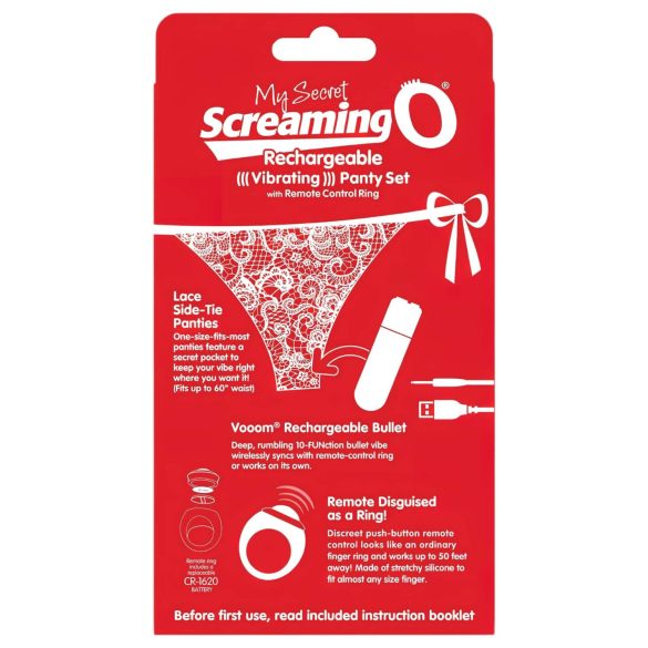 Screaming O - vibrerande trosa set - röd - S-L