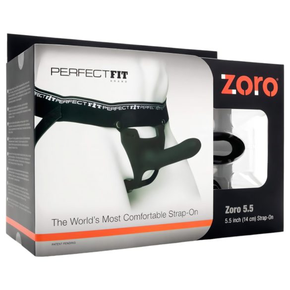 Perfect Fit ZORO 5.5 - påspänningsbar dildo (14 cm) - svart