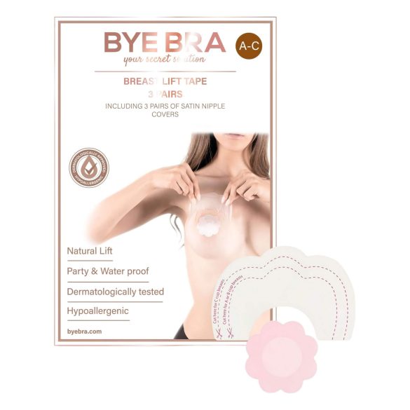 / Bye Bra A-C - osynlig bröstlyfttejp - rosa (3 par)