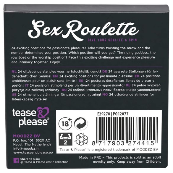 Sex Roulette Kama Sutra - sexleksaksspel - vuxenspel 10 språk