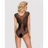Obsessive B112 – änglavinge, öppen nät-bodysuit (svart) - XL/XXL