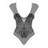 Obsessive B112 – änglavinge, öppen nät-bodysuit (svart) - XL/XXL