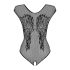 Obsessive B112 – änglavinge, öppen nät-bodysuit (svart) - XL/XXL