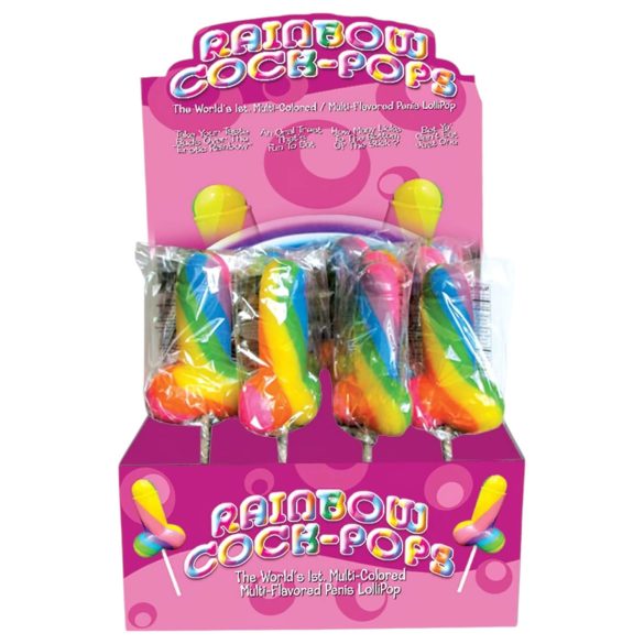 Regnbågsfärgad Slickepinne - Penisklubba (85g) - Fruktsmak