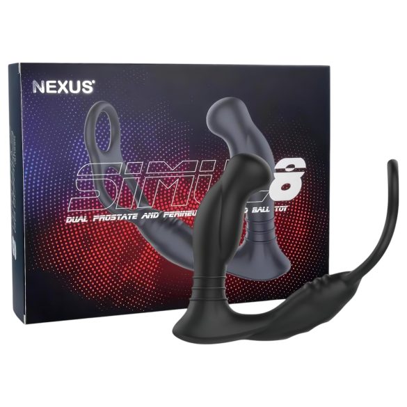 Nexus Simul8 - Vibrerande Penisring med Anal Dildo (Svart)