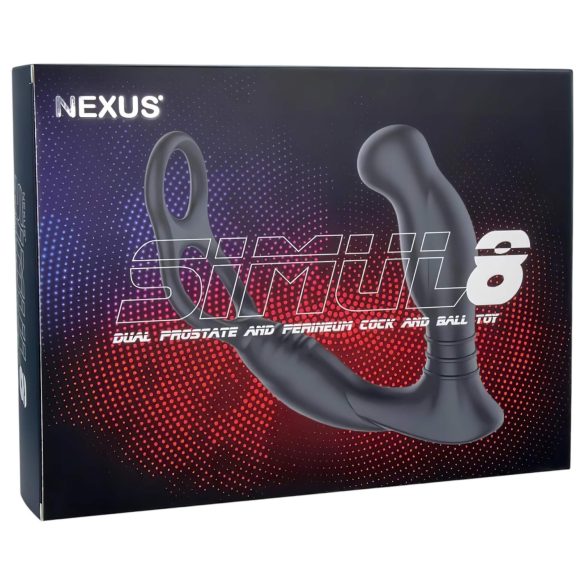 Nexus Simul8 - vibratorring med analdildo - svart