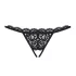 Obsessive - stringtrosa med rosett - öppen spets - svart - L/XL