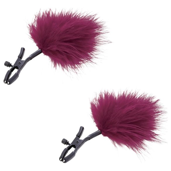 S&M - fjäderklämma för bröstvårtor (röd)
