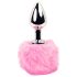 FEELZTOYS - metall analplugg med kaninsvans (silver-rosa)
