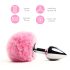 FEELZTOYS - metall analplugg med kaninsvans (silver-rosa)
