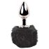 / FEELZTOYS Bunny Tails - metall analplugg med kaninsvans (silver-svart)