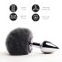 / FEELZTOYS Bunny Tails - metall analplugg med kaninsvans (silver-svart)