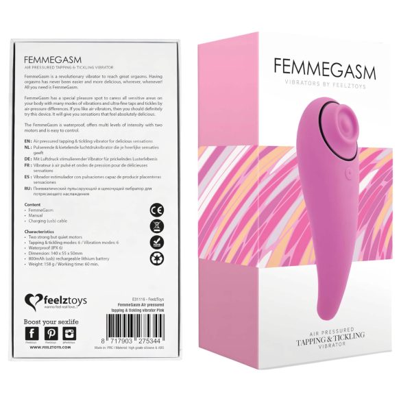 FEELZTOYS Femmegasm - uppladdningsbar 2-i-1 klitorisvibrator (rosa)
