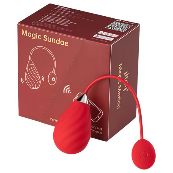 Magic Motion Sundae - vibrerande ägg med appstyrning - uppladdningsbar - röd