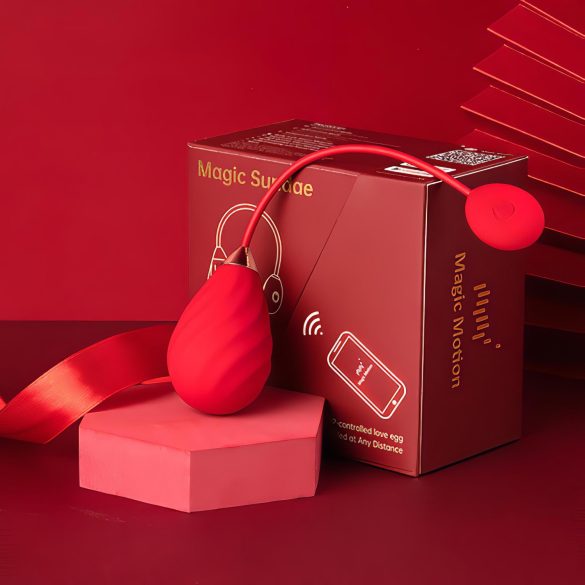 Magic Motion Sundae - vibrerande ägg med appstyrning - uppladdningsbar - röd