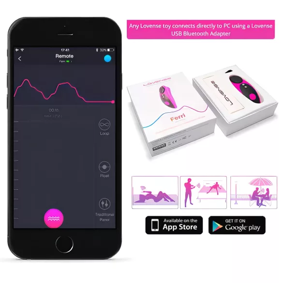 Lovense Ferri - bärbar appstyrd klitorisstimulator (svart/rosa)