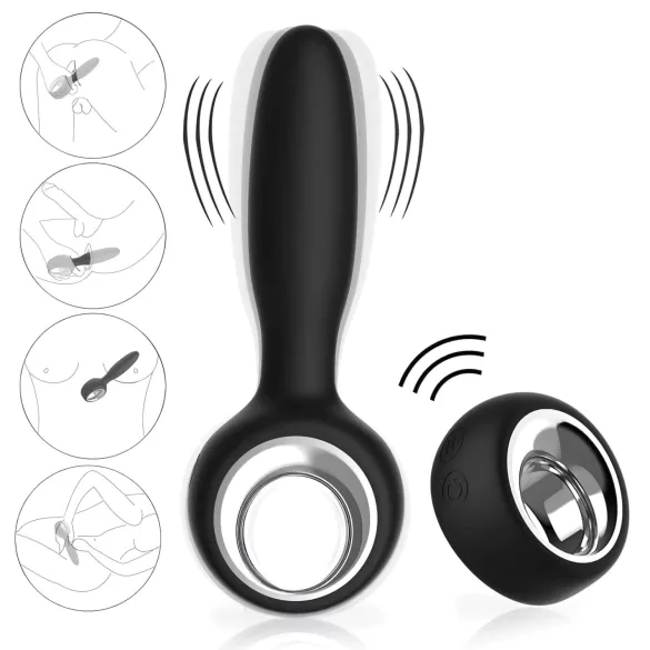Aixiasia Dylon-Remote - analvibrator med fjärrkontroll - uppladdningsbar svart