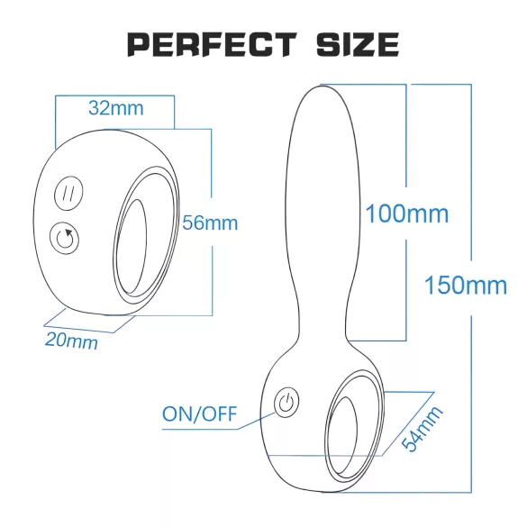 Aixiasia Dylon-Remote - analvibrator med fjärrkontroll - uppladdningsbar svart