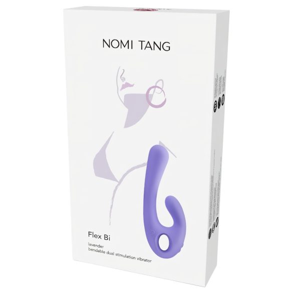Nomi Tang - rabbitvibrator med klitorisstimulator - uppladdningsbar silikon lila