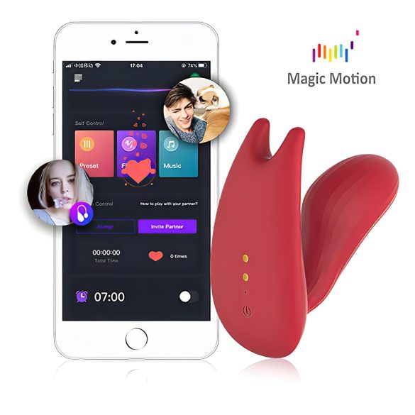 Magic Motion Umi - vibrator bärbar med fjärrkontroll uppladdningsbar röd